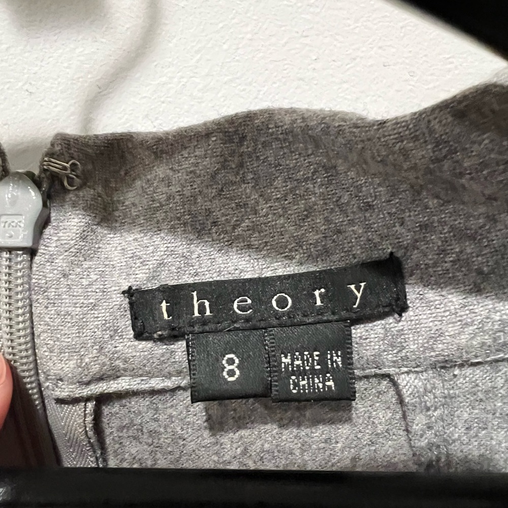 Theory Magrite W Gray Cowl Neck Virgin Wool Angora Mini Dress - Picture 3 of 10